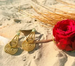 Boucles d'Oreilles "Symphonie Solaire" – Spirales en Or Végétal