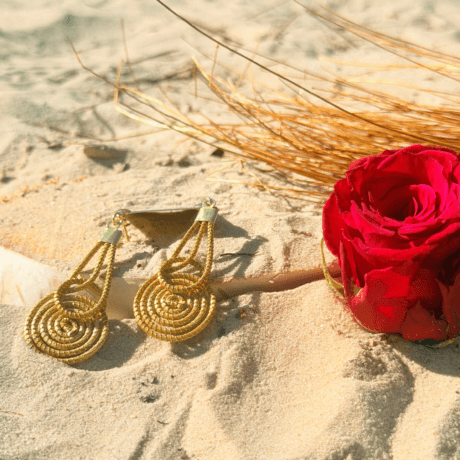 Boucles d'Oreilles "Symphonie Solaire" – Spirales en Or Végétal