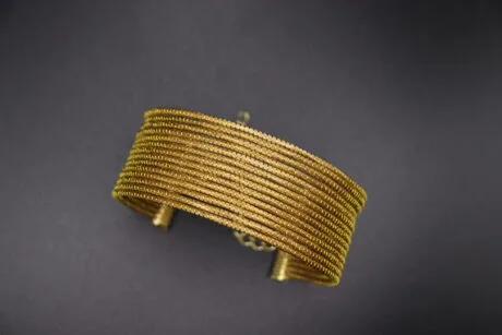 Bijou artisanal en or vegetal tresse main - Or Sauvage
