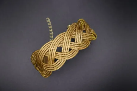 Bijou artisanal en or vegetal tresse main - Or Sauvage