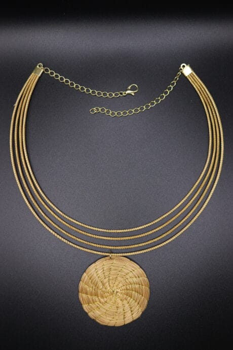 Bijou artisanal en or vegetal tresse main - Or Sauvage