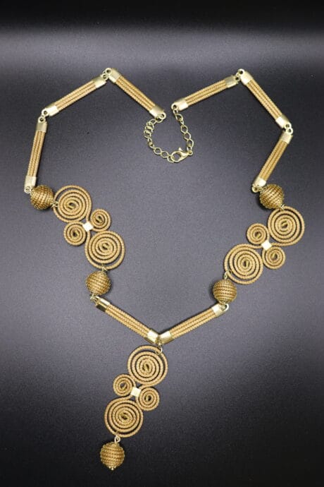 Bijou artisanal en or vegetal tresse main - Or Sauvage