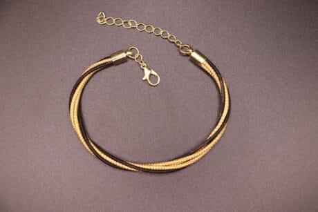 Bijou artisanal en or vegetal tresse main - Or Sauvage