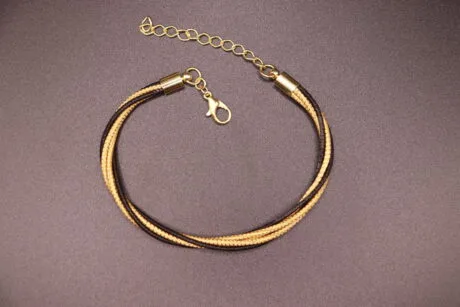 Bijou artisanal en or vegetal tresse main - Or Sauvage