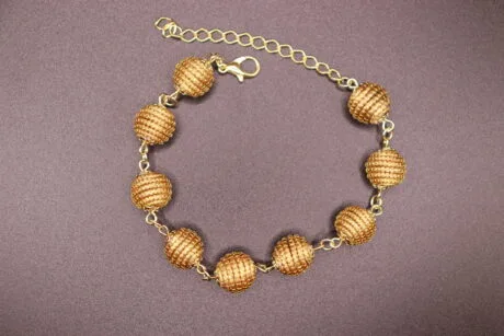 Bijou artisanal en or vegetal tresse main - Or Sauvage