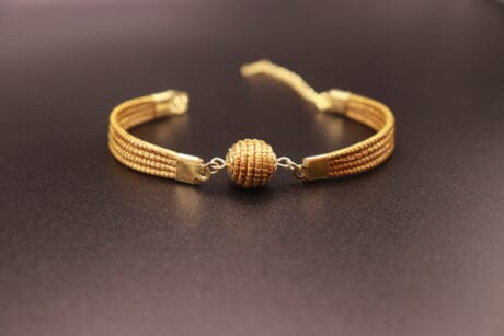 Bijou artisanal en or vegetal tresse main - Or Sauvage