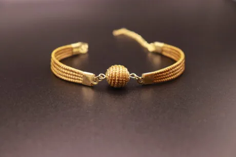 Bijou artisanal en or vegetal tresse main - Or Sauvage
